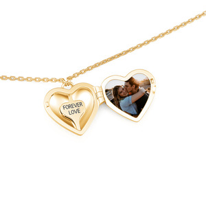 Jeulia Custom Engraved Infinity Heart Photo <b>Locket</b> with Birthstone Perfect Gift - Product Image 4