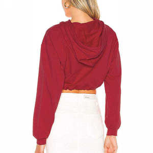 Sudadera con Capucha de Algodón 100% de Alta Calidad con Bordado Personalizado al por Mayor, Sudadera Holgada con Hombros Caídos y Dobladillo Acordonado para Mujer - Product Image 2