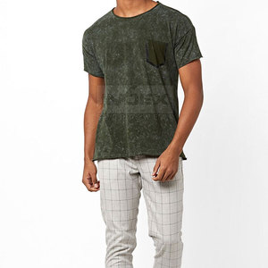 T-shirts respirants délavés à l'acide pour hommes vente chaude 100% coton Street Wear T-shirts délavés à l'acide légers - Product Image 1