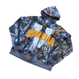 Latest high Quality Custom Men Crop <b>Vintage</b> Camo 100% Cotton Boxy Cropped Camouflage <b>Zip</b> <b>up</b> <b>Hoodie</b> Manufacturers - Product Image 5