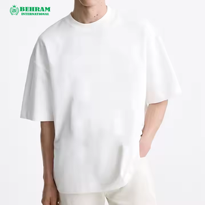 Camisetas de Cuello Redondo Ajustadas de Algodón/Fibra de Bambú de Alta Calidad, Fabricante OEM Personalizado, Ropa Casual para Hombre, Hombros Caídos, Impresión Digital - Product Image 2