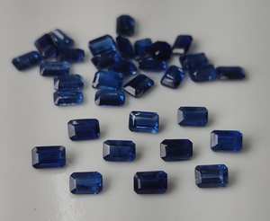 พลอยไคยาไนต์ธรรมชาติทรงแปดเหลี่ยมเจียระไนแบบเหลี่ยมเพชรพลอย ขนาด 3x5 มม.-8x10 มม. สีฟ้ามีประกายสี สำหรับทำเครื่องประดับ ขายส่ง - Product Image 6