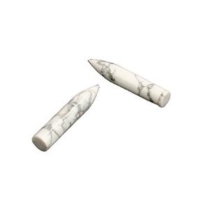 ควอตซ์ทรงกระสุนเรียบ6x30มม. สีขาว howlite briolette ธรรมชาติคุณภาพสูงสำหรับการทำเครื่องประดับรักษา - Product Image 2