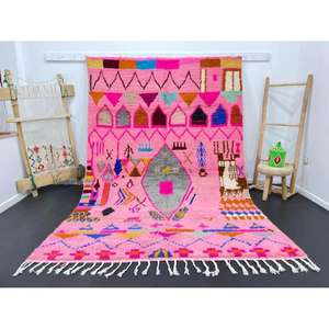 พรมขนสัตว์ทำมือจากโมร็อกโก พรมเบอร์เบอร์แท้ ขนสัตว์ธรรมชาติ งานฝีมือช่างฝีมือ ปรับแต่งขนาดและสีได้ คุณภาพสูง - Product Image 3