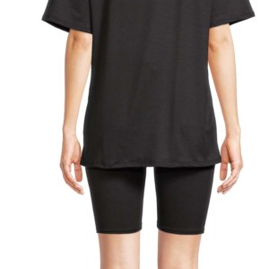 Camiseta de dos piezas a precio barato de alta calidad y conjunto corto 100% algodón hecho a medida señoras conjuntos gemelos señoras conjunto informal para niñas - Product Image 4