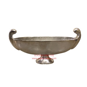 Bol à fruits à piédestal en aluminium, ensemble de 3 pièces centrales bols de service de fruits à salade en métal bol de décoration en or Antique - Product Image 6