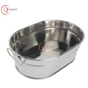 Cubo de hielo ovalado clásico, Enfriador de bebidas de Metal galvanizado, Tina para bebidas, vino y cerveza, cubo de hielo plateado, Bar, fiestas en gran oferta - Product Image 3