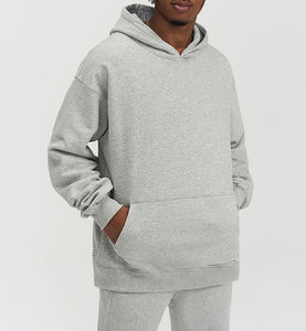 Jersey con capucha de gran tamaño para hombre en blanco simple de alta calidad - Product Image 3