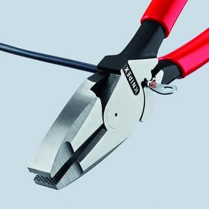 For Knipex American <b>Style</b> Lineman's Pliers Black Atramentized Handles with Non-Slip Plastic Coating <b>Head</b> Polished - Product Image 2