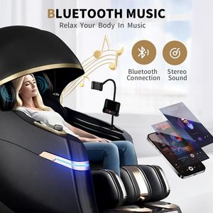 Nouveau fauteuil de massage corps entier zéro gravité avec capot de sommeil, rouleaux Shiatsu, airbag chauffant, balayage corporel et fonction inclinable SL Track - Product Image 3