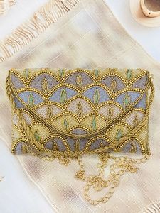 Designer Handmade Fashion Satin Clutches Crystal Stone Beaded Embroidery Multi Color Elegant Bridal Evening - Product Image 4