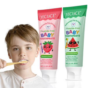 <span class=keywords><strong>Pasta</strong></span> de <span class=keywords><strong>Dientes</strong></span> para Niños YECUCE 60g Segura para Tragar con Sabor Natural a Fresa y Sandía Limpieza Suave para el Cuidado de los <span class=keywords><strong>Dientes</strong></span> de los Bebés - Product Image 1