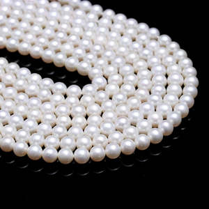 Perlas Blancas Naturales de 6 mm, Cuentas Redondas Lisas, Gemas Sueltas - Product Image 3