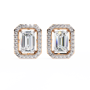 Boucles d'oreilles en or 18 carats avec diamants et pierres précieuses uniques cultivées en laboratoire - Product Image 1