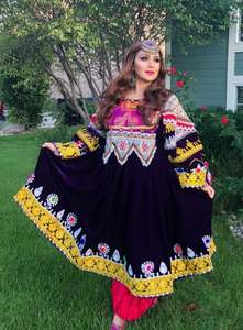 Vestido de moda kuchi con estilo para niñas afganas Afghani Charma vestido kuchi bordado Venta caliente - Product Image 3