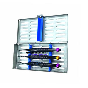 Juego de 7 Instrumentos Quirúrgicos Dentales de Acero Inoxidable PDL para Implantes, Elevador de Raíces, Fuente de Alimentación Manual, Estuche, Grado A+, CE - Product Image 3