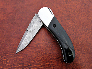 Cuchillo plegable para acampar y cazar al aire libre de alta calidad con mango de cuerno de toro, cuchillo táctico de supervivencia al aire libre al por mayor - Product Image 3