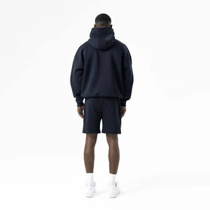 Pull surdimensionné en relief sur mesure Sweat à capuche bicolore avec logo brodé au dos pour unisexe - Product Image 2