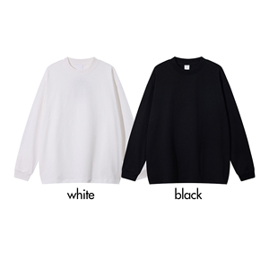 Camiseta de <span class=keywords><strong>Manga</strong></span> <span class=keywords><strong>Larga</strong></span> de Algodón Grueso de 400 g/m², <span class=keywords><strong>Cuello</strong></span> Redondo, <span class=keywords><strong>Cuello</strong></span> Acanalado, Estilo Urbano, Informal, <span class=keywords><strong>para</strong></span> <span class=keywords><strong>Hombre</strong></span>, OEM - Product Image 3
