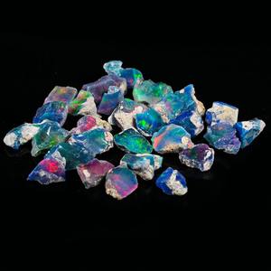 โอปอลไฟธรรมชาติจากเอธิโอเปีย แบบหยาบ ขนาด 16-20 มม. สีดำ โอปอลแห้ง คุณภาพสูง รับรองโดยบุคคลที่สาม สำหรับทำเครื่องประดับ - Product Image 3