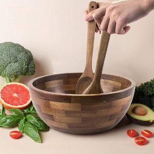 Bol en bois naturel écologique minimaliste pour restaurants, saladiers, taille personnalisée, fait main, haute qualité, Vietnam - Product Image 3