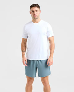 T-shirts pour hommes, coupe slim, blancs, personnalisables, en coton mélangé, respirants, légers, pour la gym et le streetwear, parmi les plus vendus - Product Image 3