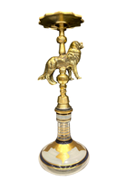 Chicha de luxe Farida en laiton massif égyptien finition miroir – Chicha de table artisanale haut de gamme en forme d'animal, exclusive et limitée