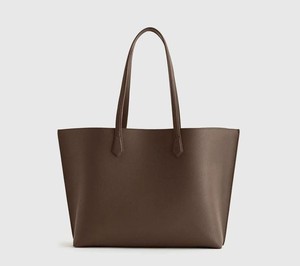 Brown Leather Vintage Fashion Candy Pattern Two-Tone <b>Zip</b> Large Women's Work Shoulder Tote <b>Bag</b> Minimalist Laptop Soft <b>Shopper</b> - Product Image 3