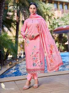 Impresión digital de algodón de césped Salwar Kameez indio y pakistaní Premium con bordado Precio al por mayor para fiestas - Product Image 4