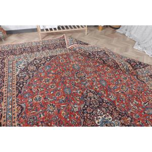 Turkish <b>Runner</b> Rug 0.8x12.6 ft, <b>Red</b> Floral Vintage Wool Rug - Product Image 5