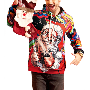 2025 sudaderas con capucha para hombre Feliz Navidad sublimación Sudadera con capucha 100% poliéster OEM gran oferta personalizable invierno Navidad Sudadera con capucha - Product Image 5