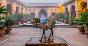 Hecho a mano latón Camel Idol Vastu decoración del hogar estatua tallada estatuilla en estilo Art Deco Metal artesanía Showpiece - Product Image 3