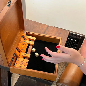 Boîte à bibelots vintage en bois d'acacia multifonctionnelle du fournisseur en gros coffre à charnière couvercle sculpté bijoux jouet stockage chocolat - Product Image 2