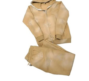 OEM Manufacturer Breathable Sun Fade Street Wear Screen Printed Heavy Weight Hoodie And Sweatpants Applique Embroidery Tracksuit - Product Image 4