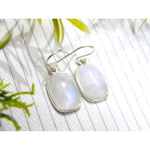 ต่างหูพลอยมูนสโตนสีรุ้งขนาดเล็กได้รับการรับรองจาก Gia เครื่องประดับหินวันเกิดสำหรับงานแต่งงานและ Gifts-E0073-GS - Product Image 3