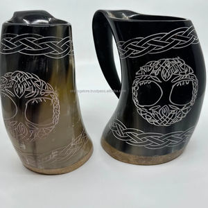 Natural <b>Viking</b> Mug Drinking <b>Horn</b> Drinking <b>Horn</b> With Iron Stand - Product Image 6