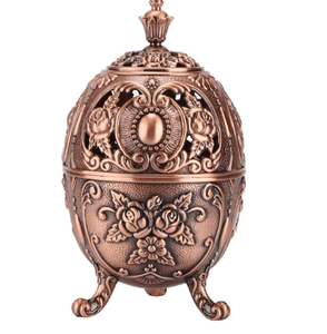 Brûleur d'encens en laiton vintage avec manche en bois décor à la maison bougie et brûleur de parfum de maison et porte-encens - Product Image 2