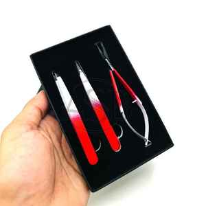 Pince à épiler de Noël Collection Rouge Blanc Pince à sourcils durable Pince à sourcils pointue inclinée personnalisée avec ciseaux à sourcils - Product Image 2