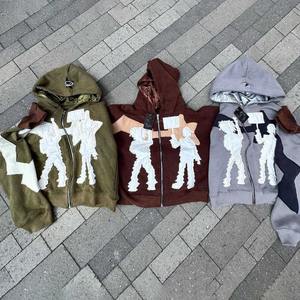 Custom logo High Quality <b>Applique</b> <b>Patch</b> Acid Washed Hoodies Oversized Sweatshirts Embroidery Boxy Fit Hoodie for Men - Product Image 1