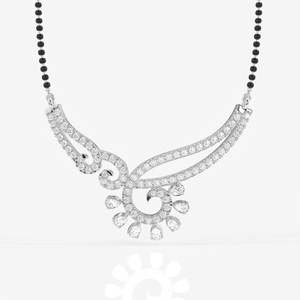 Mangalsutra de Oro de 18K para Mujer con Diamantes Moissanite Redondos y en Forma de Pera, Joyería Elegante con Gemas Simuladas 100% Naturales - Product Image 4