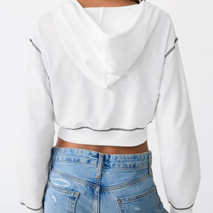 For Woman Fashion <b>Range</b> Anti-Wrinkle Crop Top Hoodie Premium Breathable Crop Top Hoodies Built for Active Lifestyle Wear - Product Image 6