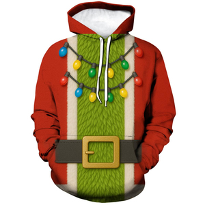 Sweat-shirt à capuche de Noël, polaire chaud et confortable, pull décontracté à imprimé pour hommes et adolescents, cadeau tendance, style de Noël, joie - Product Image 4