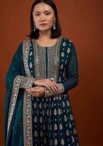 Nouveau designer entièrement brodé robe Anarkali tenue georgette brodée de bonne qualité tenue traditionnelle - Product Image 5