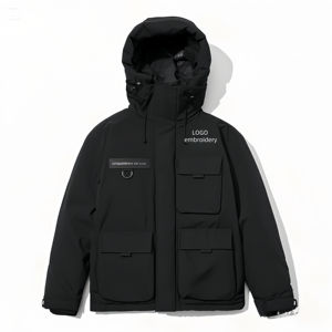 เสื้อแจ็คเก็ตลำลองสำหรับผู้ชาย, เสื้อโค้ทกันน้ำกันลมมีฮู้ดสำหรับกีฬากลางแจ้งมีซิปแจ็คเก็ตขนเป็ดเหนือสำหรับผู้ชาย - Product Image 1