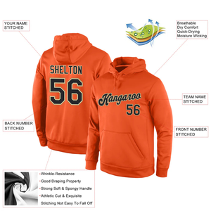 Sudadera con Capucha Personalizada con Estampado de Sublimación Invernal Naranja, Nombre del Equipo Personalizado, Número, Sudadera Deportiva, Ropa Deportiva de Entrenamiento Unisex para Equipo - Product Image 4