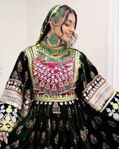 High Quality Women's Afghani Kuchi Embroidered Velvet Maxi Gown Traditional <b>Wedding</b> & Party Wear Vintage Afghan <b>Dress</b> Women - Product Image 2