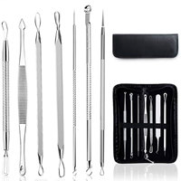 Kit d'outils pour éliminer l'acné points noirs en acier inoxydable aiguilles pour éliminer l'acné nettoyage en profondeur des pores dissolvant de soins de la peau ensemble de beauté