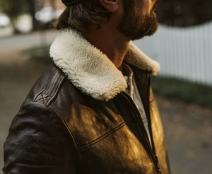 Chaqueta de cuero para hombre de diseño superior 100% de alta calidad con Cuello de piel de manga completa a precio razonable diseño personalizado disponible - Product Image 5