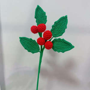 Nuevas Ramas de Flores de Ganchillo Hechas a Mano con Bayas de Olivo y Roble para Navidad 2025, Venta al por Mayor de Fábrica Creativa - Product Image 6