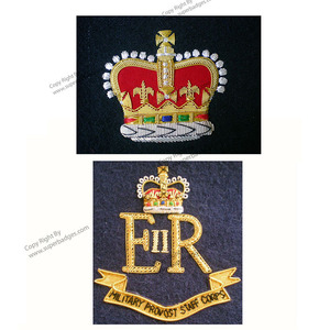 Royal Club School Blazer Badge Brodé À La Main 3D Fil D'or Nickel Brodé Crête Emblème Haute Qualité Logo Décoration Perles - Product Image 4